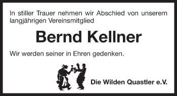 Traueranzeige von Bernd Kellner von Pegnitz-Zeitung